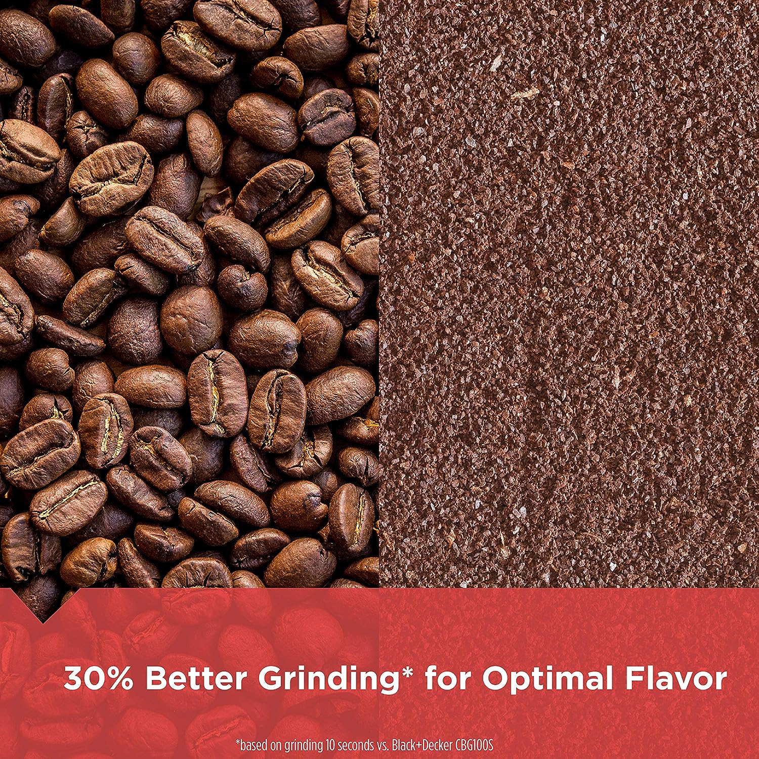 Black+Decker Grinder One Touch Push-Button Control, 2/3 Cup Coffee Bean Capacity, Stainless Steel