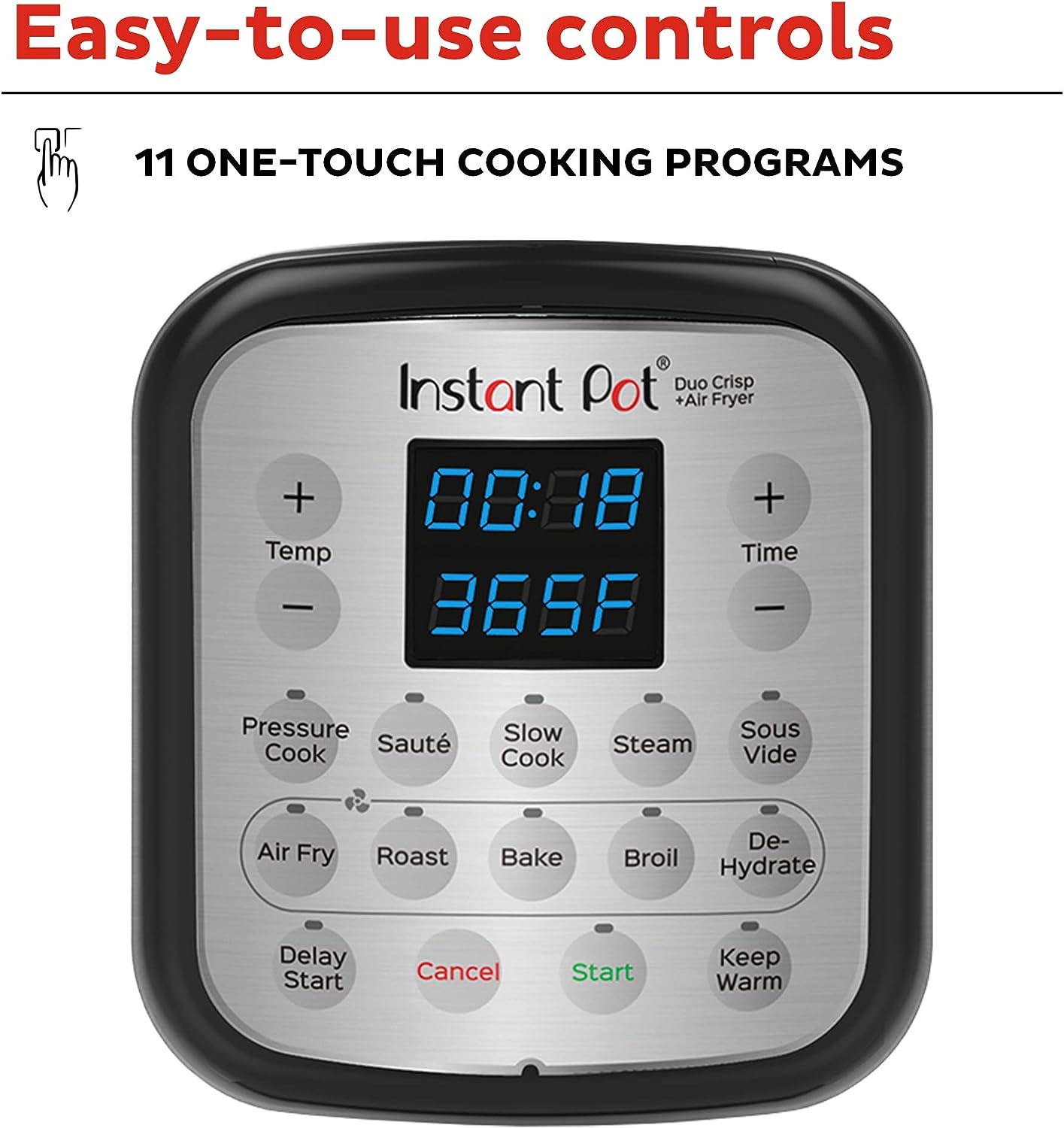 Instant Pot Duo Crisp 11-in-1 Air Fryer and Electric Pressure Cooker Combo with Multicooker Lids that Air Fries, Steams, Slow Cooks, Sautés, Dehydrates,  More, Free App With Over 800 Recipes, 8 Quart