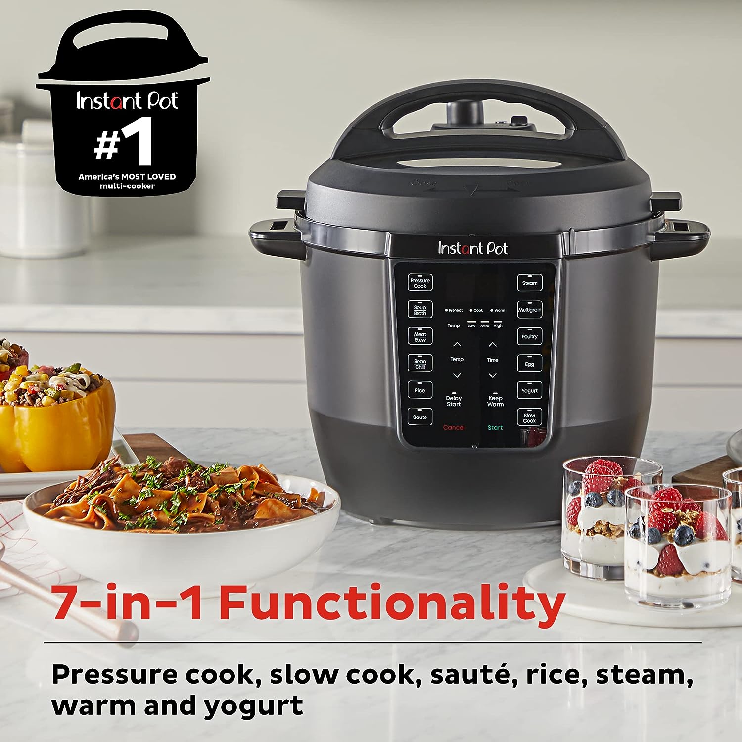 Instant Pot RIO, Formerly Known as Duo, 7-in-1 Electric Multi-Cooker, Pressure Cooker, Slow Cooker, Rice Cooker, Steamer, Sauté, Yogurt Maker,  Warmer, Includes App With Over 800 Recipes, 6 Quart