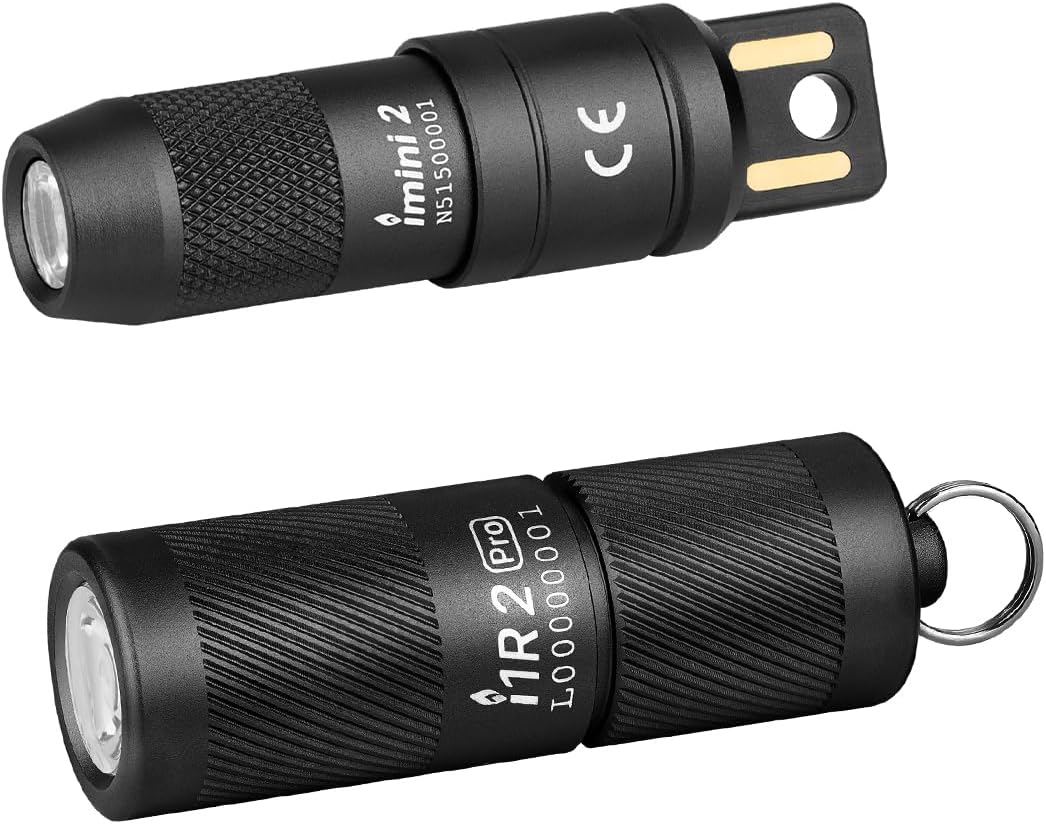 OLIGHT IMINI 2 EDC Rechargeable Keychain Flashlight Bundle with I1R 2 Pro Eos 180 Lumens EDC Rechargeable Keychain Flashlight