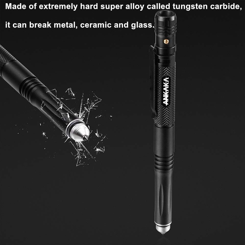 The Most Loaded 6-in-1 Tactical Pen: Solves Other Brands Weaknesses,Self Defense Tip + Flashlight + Ballpoint + Bottle Opener + Screw Driver + Hexagonal Wrench, 5 Ink Refills + 6 Batteries + Gift Box