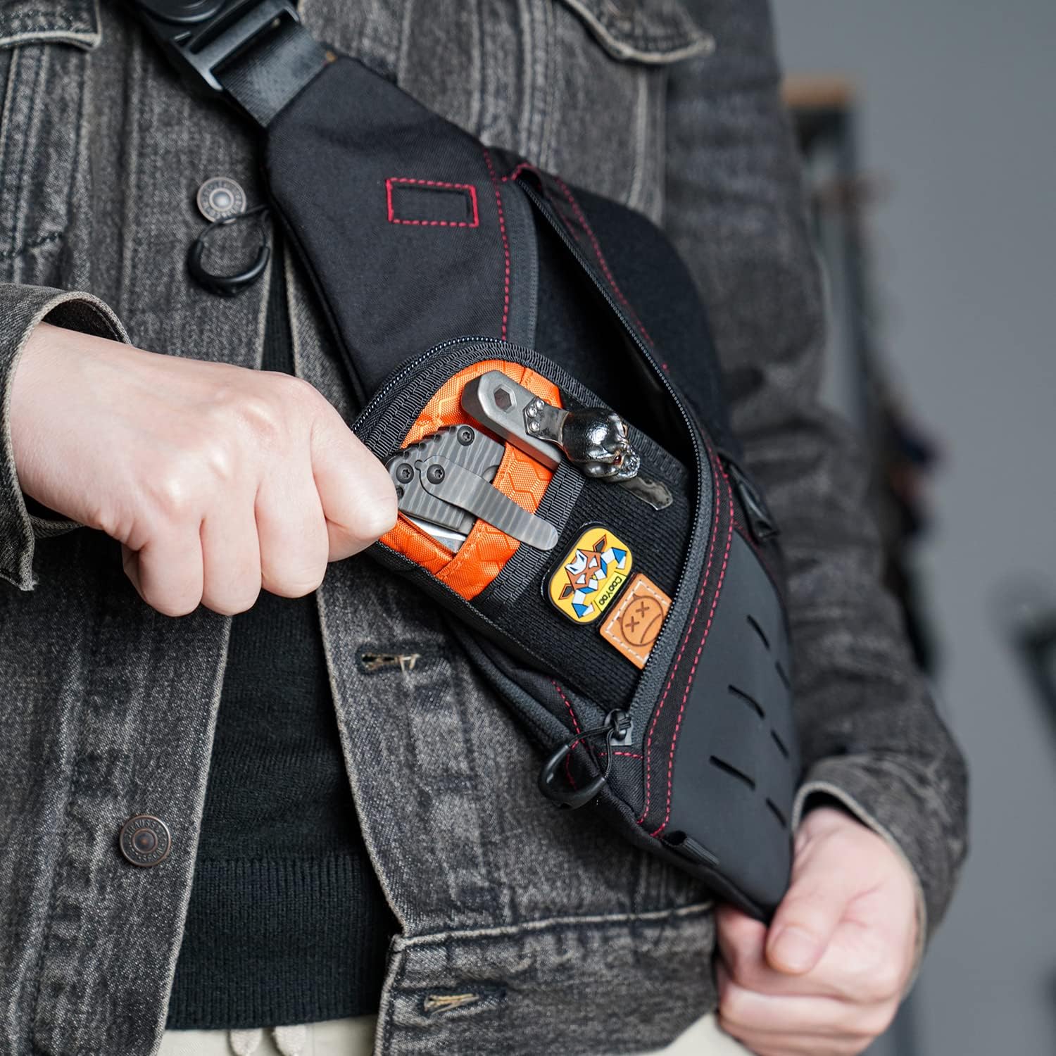 VIPERADE VE10 Tool Pouch, EDC Pocket Organizer for Men, Small EDC Organizer Pouch with 7 Pockets, EDC Pouch Organizer Utility Pouch for Multitools, Nylon Compact Organizer