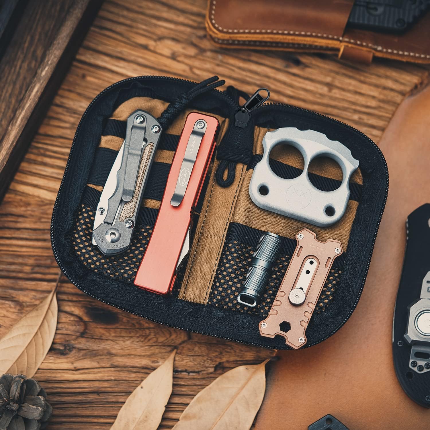 VIPERADE VE10 Tool Pouch, EDC Pocket Organizer for Men, Small EDC Organizer Pouch with 7 Pockets, EDC Pouch Organizer Utility Pouch for Multitools, Nylon Compact Organizer
