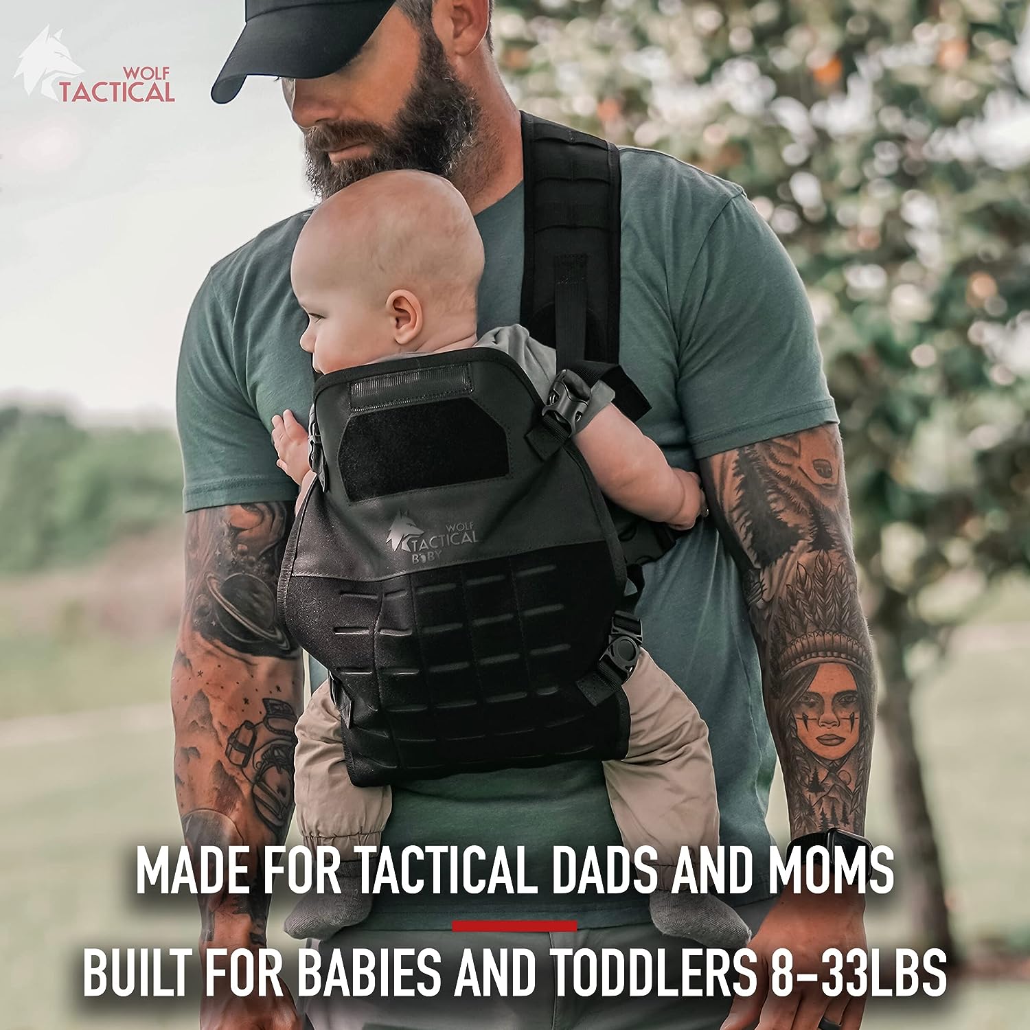 WOLF TACTICAL Baby Carrier for Men - Dad Baby Carrier Military Mens Baby Carrier for Infants and Toddlers